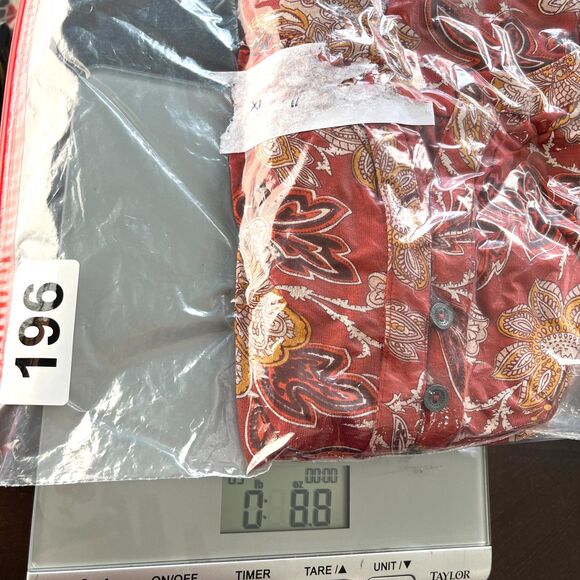 Lucky Brand Red Floral Print Bohemian Peasant Tunic Top Womens Size 2X - Picture 9 of 9